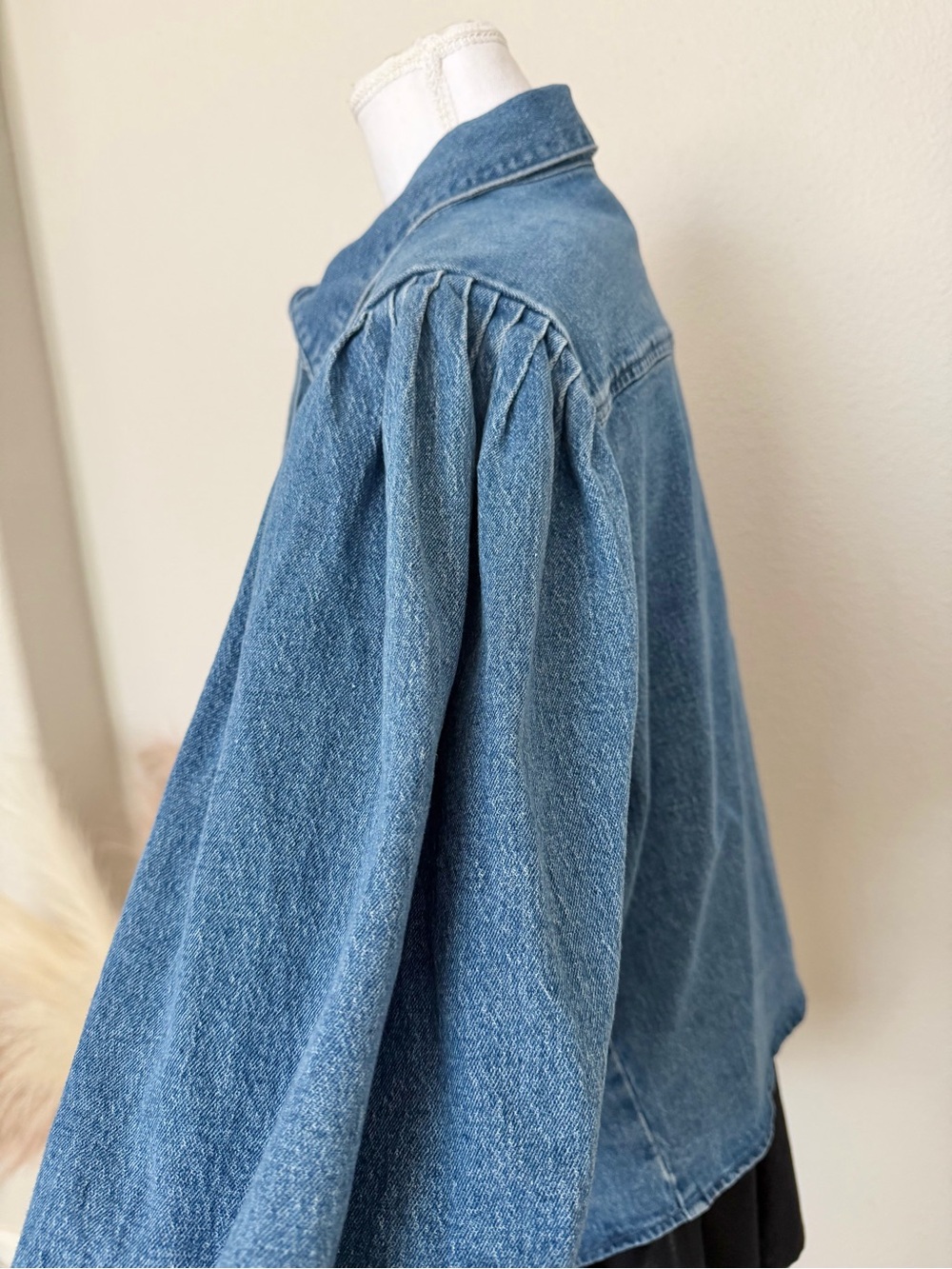 NWT Denim Button-Up Jacket in Blue - Picture 13 of 15